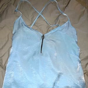 Fashion Nova Baby blue flowy top